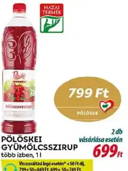 Coop Pölöskei gyümölcsszirup ajánlat