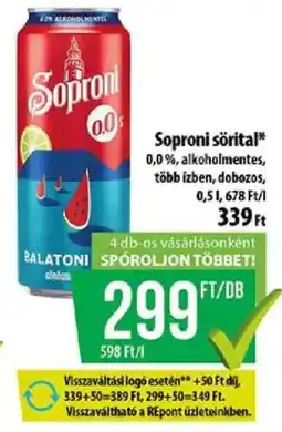 Coop Soproni sörital ajánlat
