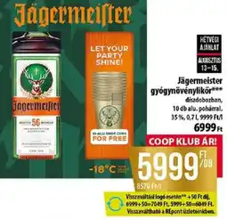 Coop Jägermeister gyógynövénylikőr ajánlat