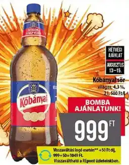 Coop Kőbányai sör ajánlat
