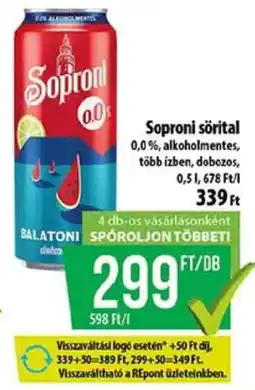 Coop Soproni sörital ajánlat