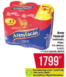 Coop Arany Fácán sör ajánlat