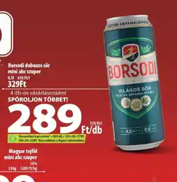 Coop Borsodi dobozos sör ajánlat