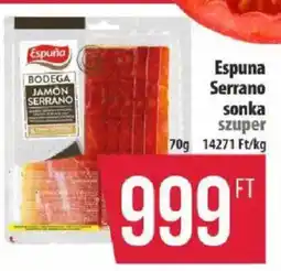 Coop Espuna serrano sonka ajánlat