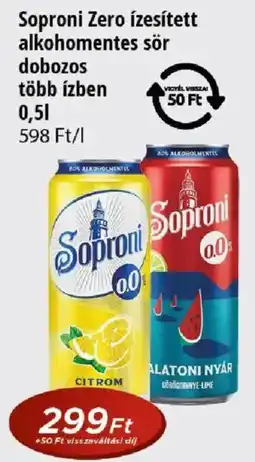 Real Soproni Zero ízesített alkoholmentes sör ajánlat
