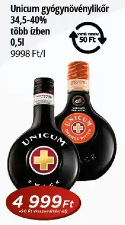 Real Unicum gyógynövénylikőr ajánlat