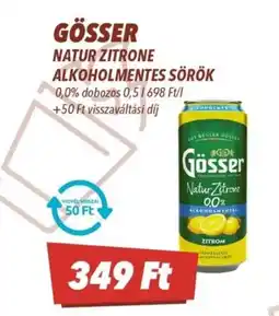 CBA Gösser natur zitrone ajánlat