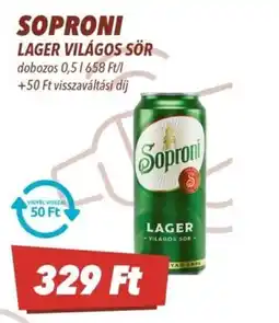 CBA Soproni lager világos sör ajánlat