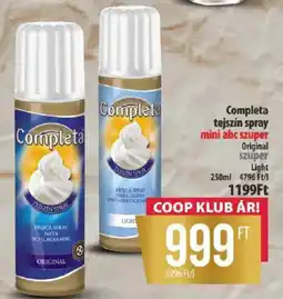 Coop Completa tejszín spray ajánlat