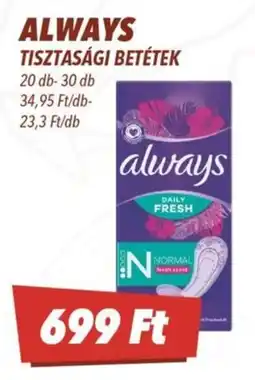 CBA Always tisztasági betétek ajánlat