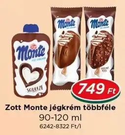 Real Zott Monte jégkrém ajánlat