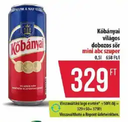 Coop Kőbányai világos dobozos sör ajánlat