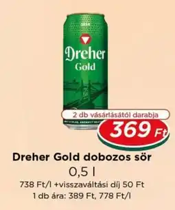 Real Dreher Gold dobozos sör ajánlat