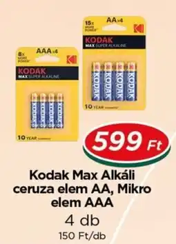 Real Kodak max alkáli ceruza elem aa, mikro elem aaa ajánlat