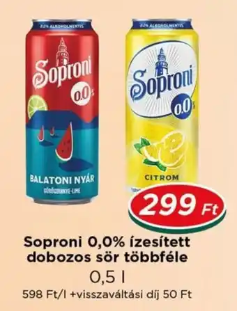 Soproni 0,0% ízesített dobozos sör