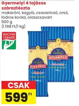 Spar Market Gyermelyi tojásos száraztészta ajánlat