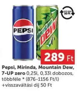 PRIVÁT Pepsi, mirinda, mountain dew, 7-up zero ajánlat