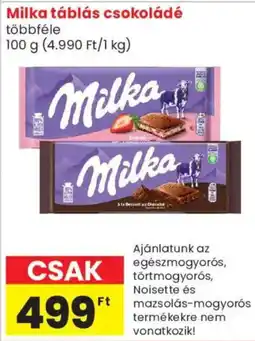 Spar Market Milka táblás csokoládé ajánlat
