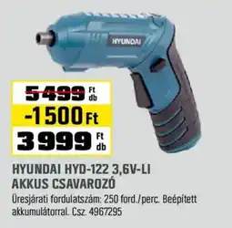 OBI Hyundai akkus csavarozó ajánlat