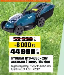 OBI Hyundai akkumulátoros fűnyíró ajánlat