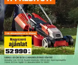OBI einhell ge-cm 18/30 li akkumulátoros fűnyíró ajánlat