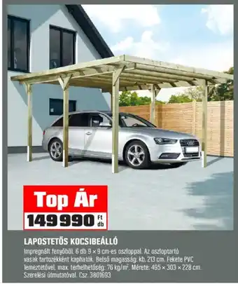 Lapostetős kocsibeálló