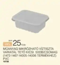 Chef Market műanyag mikrózható víztiszta variatál tető kicsi ajánlat