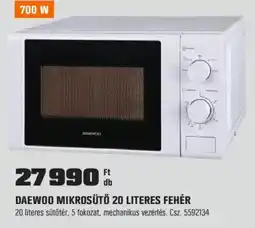 OBI Daewoo mikrosütő 20 literes fehér ajánlat