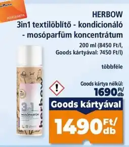 Goods Market Herbow 3in1 textilöblítő kondicionáló mosóparfüm koncentrátum ajánlat