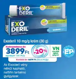 Gyöngy Patikák Exoderil krém ajánlat
