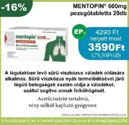 PatikaPlus mentopin 600mg pezsgőtabletta ajánlat