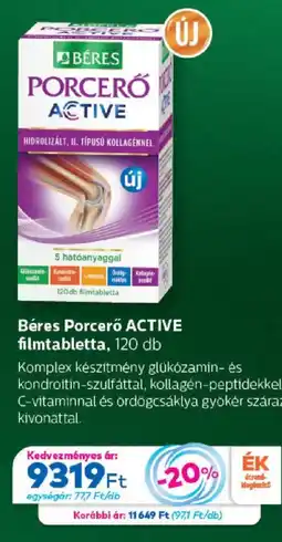 Gyöngy Patikák Béres porcerő active ajánlat