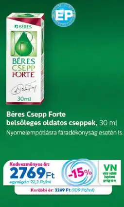 Gyöngy Patikák Béres csepp forte ajánlat