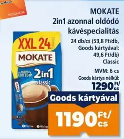 Goods Market Mokate 2in1 azonnal oldódó kávéspecialitás ajánlat