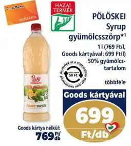 Goods Market Pölöskei syrup gyümölcsszörp ajánlat