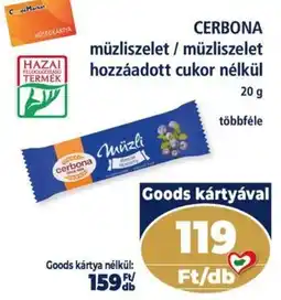 Goods Market Cerbona műzliszelet ajánlat