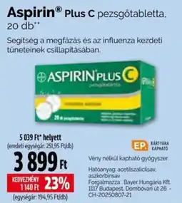 Pingvin Patika aspirin plus c ajánlat