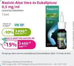 Kulcs Patika Nasivin aloe vera és eukaliptusz ajánlat