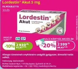 Kulcs Patika Lordestin akut ajánlat