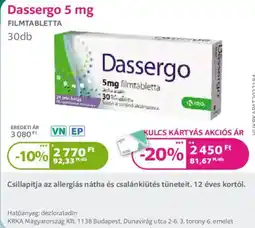Kulcs Patika Dassergo ajánlat
