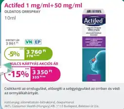 Kulcs Patika Actified orrspray ajánlat