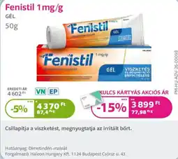 Kulcs Patika Fenistil gél ajánlat