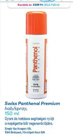 Gyöngy Patikák Swiss Panthenol Premium ajánlat