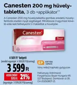 Pingvin Patika Canesten hüvelytabletta ajánlat