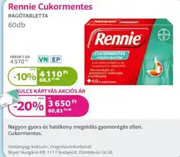 Kulcs Patika Rennie cukormentes ragótabletta ajánlat