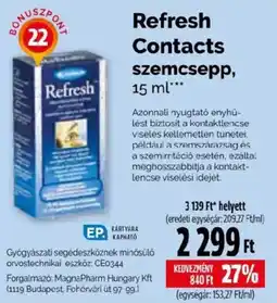 Pingvin Patika Refresh contacts szemcsepp ajánlat