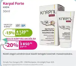 Kulcs Patika Karpal forte krém ajánlat