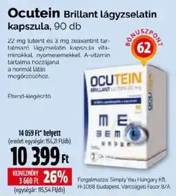 Pingvin Patika Ocutein brillant lágyzselatin kapszula ajánlat