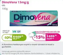 Kulcs Patika DimoVena gél ajánlat
