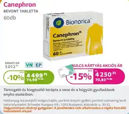Kulcs Patika Bionorica canephron bevont tabletta ajánlat